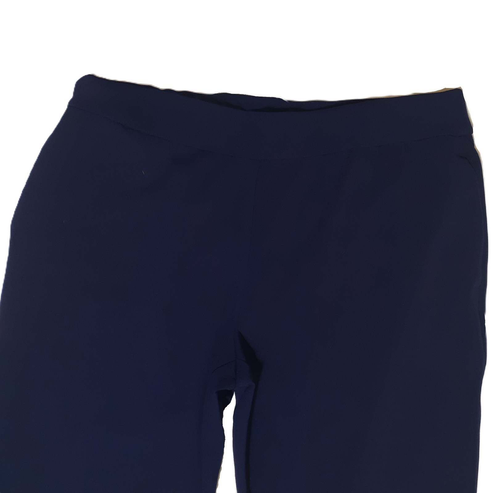 Dennis Basso Women Dress Pants LP Blue Stretch Pullon Rise=11.5in Waist=36in