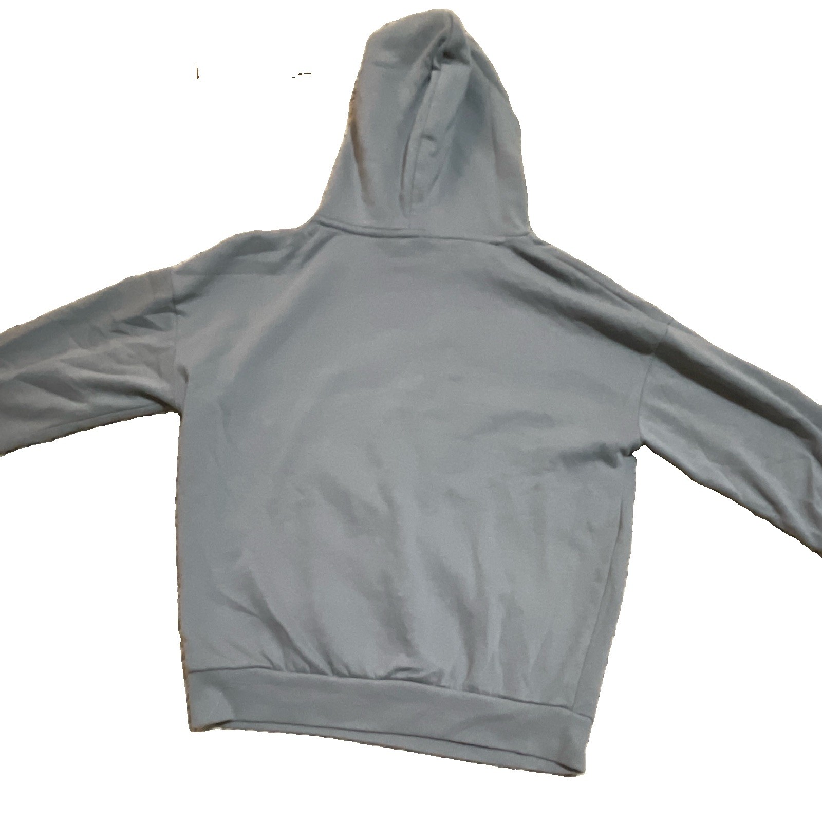 Women’s Gray Pink Fleece Pullover Hoodie Graphic Print Drawstring Pocket S