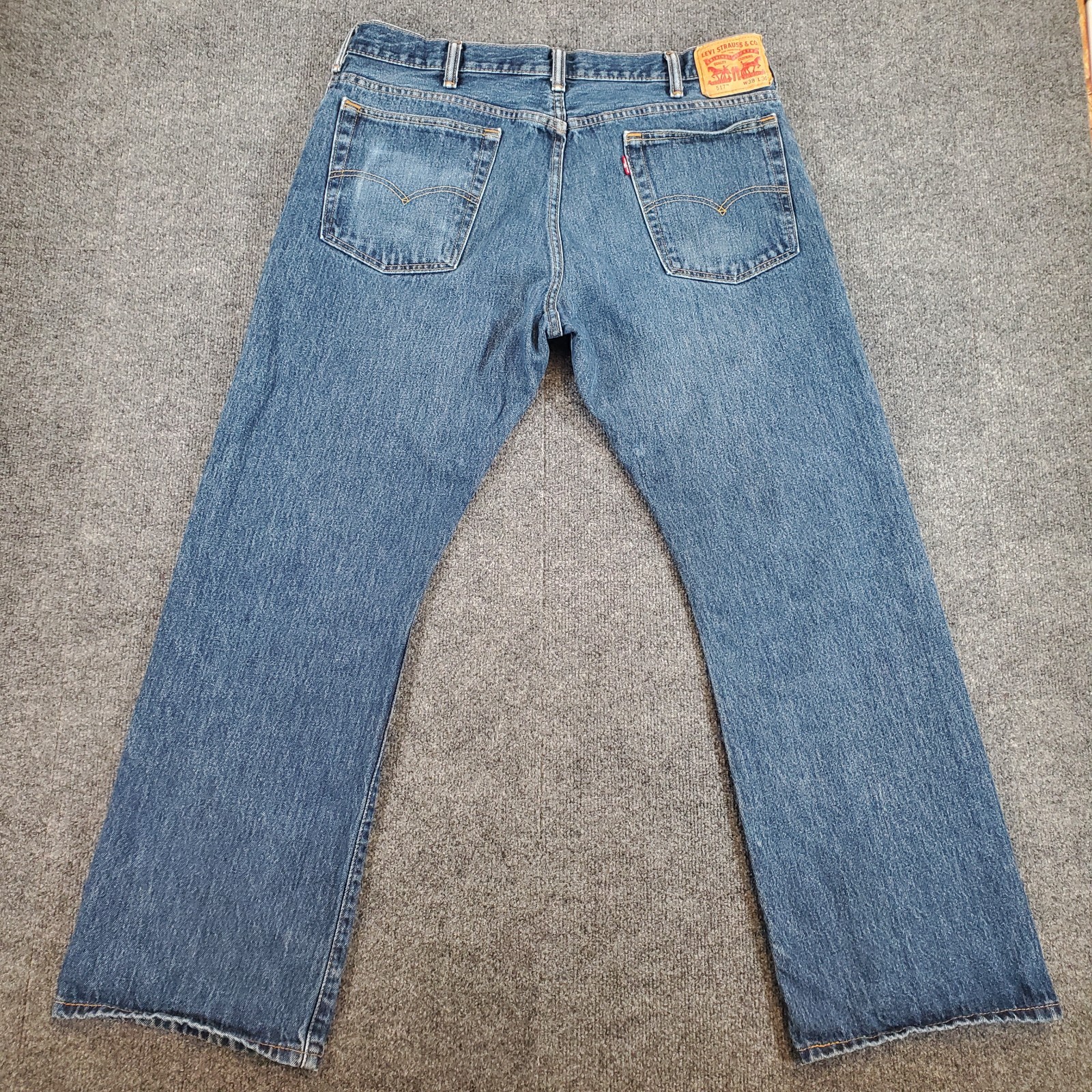 Levis 517 Mens 38×30 Blue Bootcut Denim Jeans Waterless