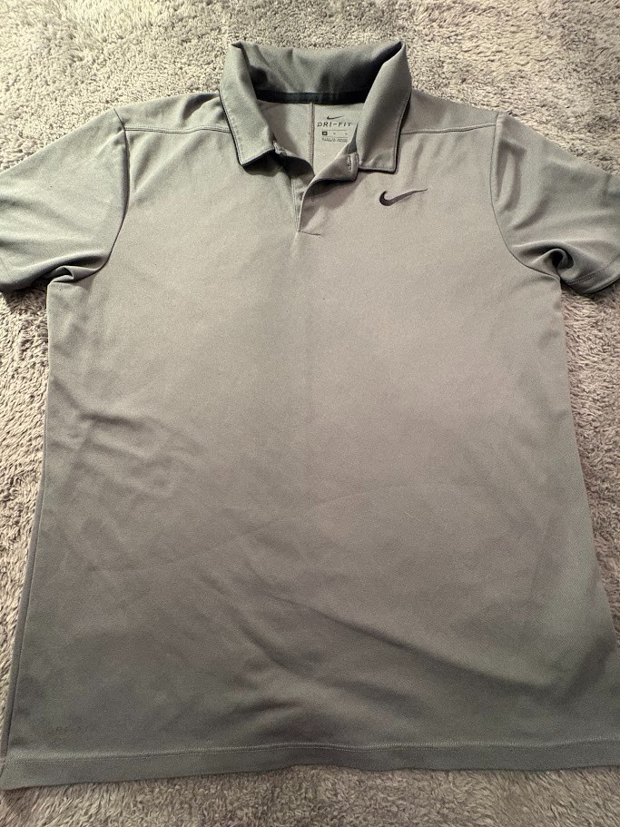 Nike Dri-FIT Golf Polo Men’s M Heather Grey Performance GUC