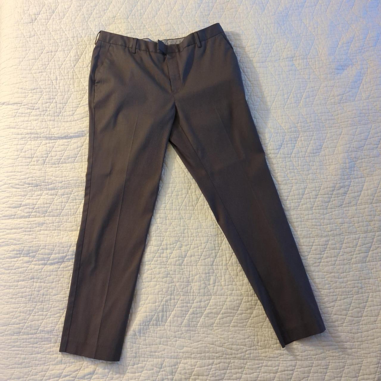Charles Tyrwhitt Men’s Smart Texture Dress Pants – Gray 36×32 Slim Fit