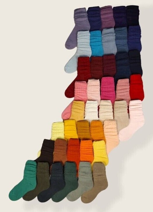 Slouch Socks Womans 9-11 Athletic Casual Scrunch 40 Colors USA NOS