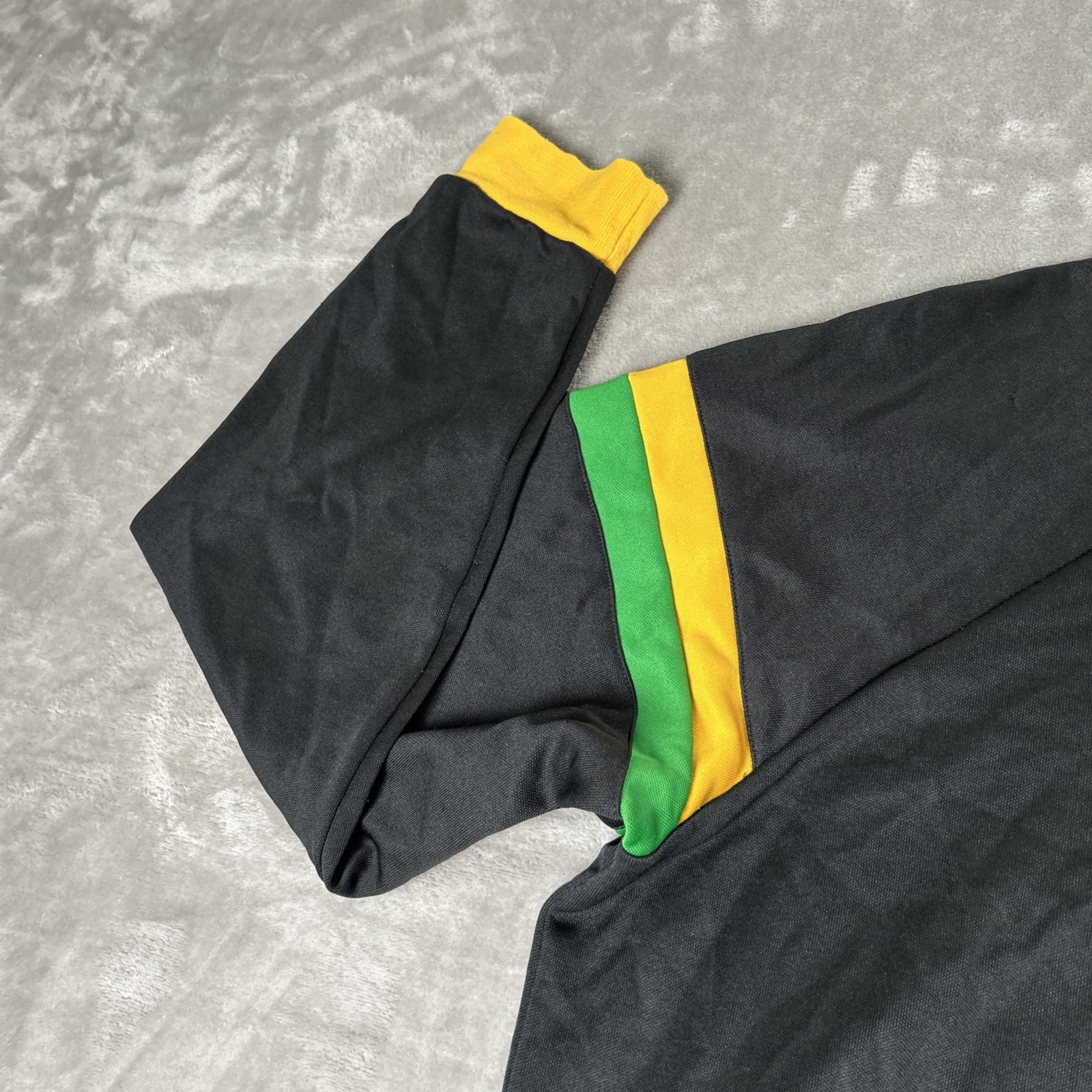 Lacoste Track Jacket Mens 3XL 9 Black Jamaica Rasta Zip Colorblock Big Croc READ