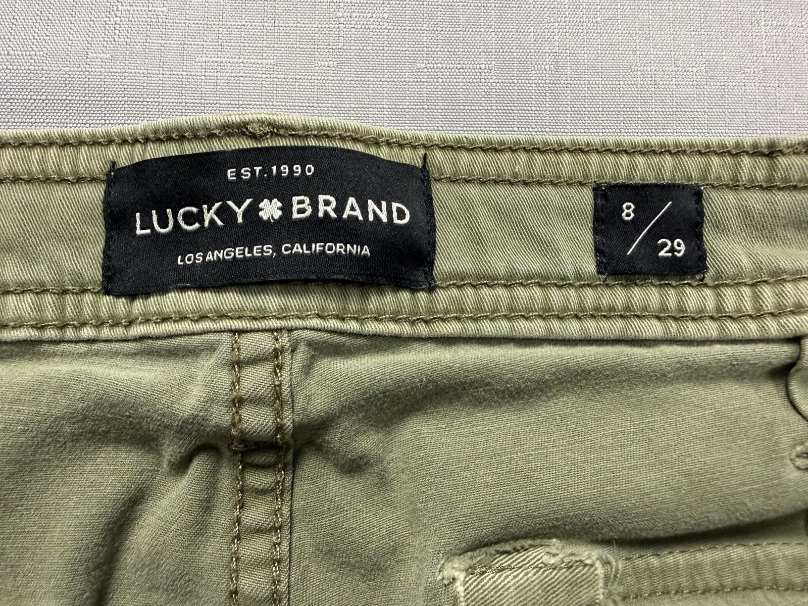 Lucky Brand Ava Short Shorts Womens 8/29 Green Twill Utility Pockets Summer