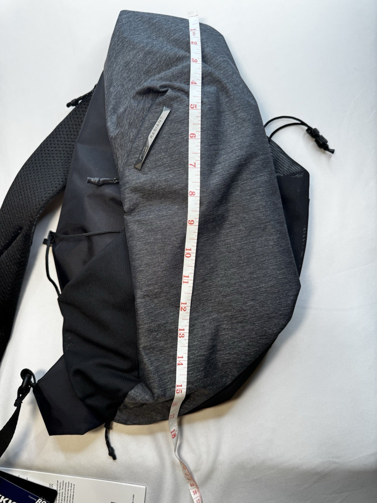 NIID Gray/Black Sling Bag, Zip Closure, Pockets, Adjustable Shoulder Strap, NEW