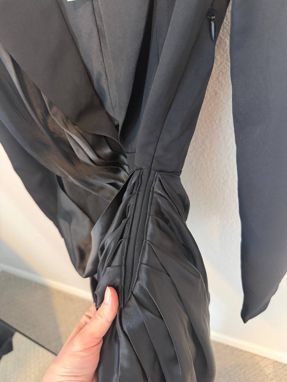NWT Donnée Par Dieu YRIS Black Draped Blazer Maxi Dress Small