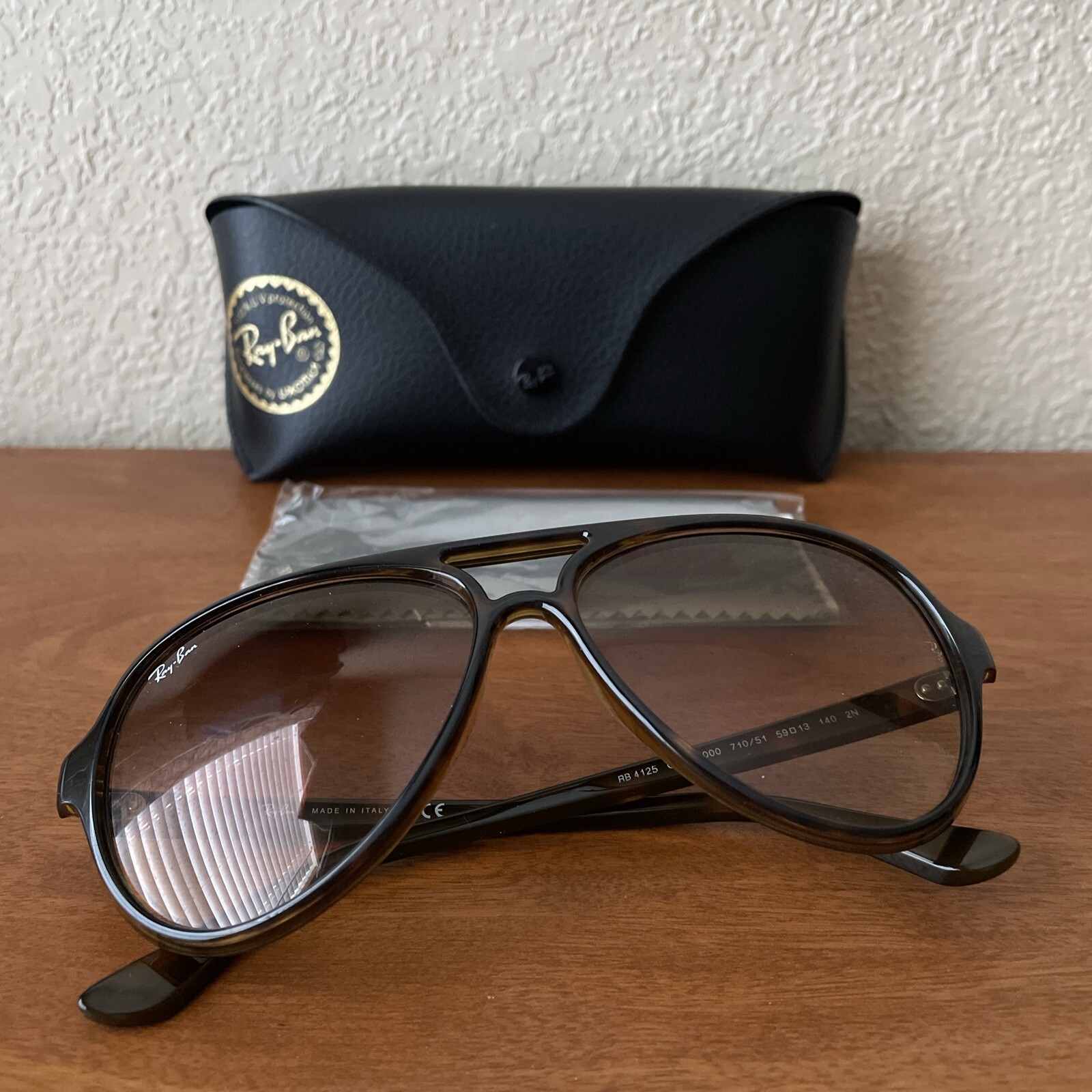 Ray-Ban RB4125 59-13 Aviator Sunglasses – Matte Havana 710/51 140 2N