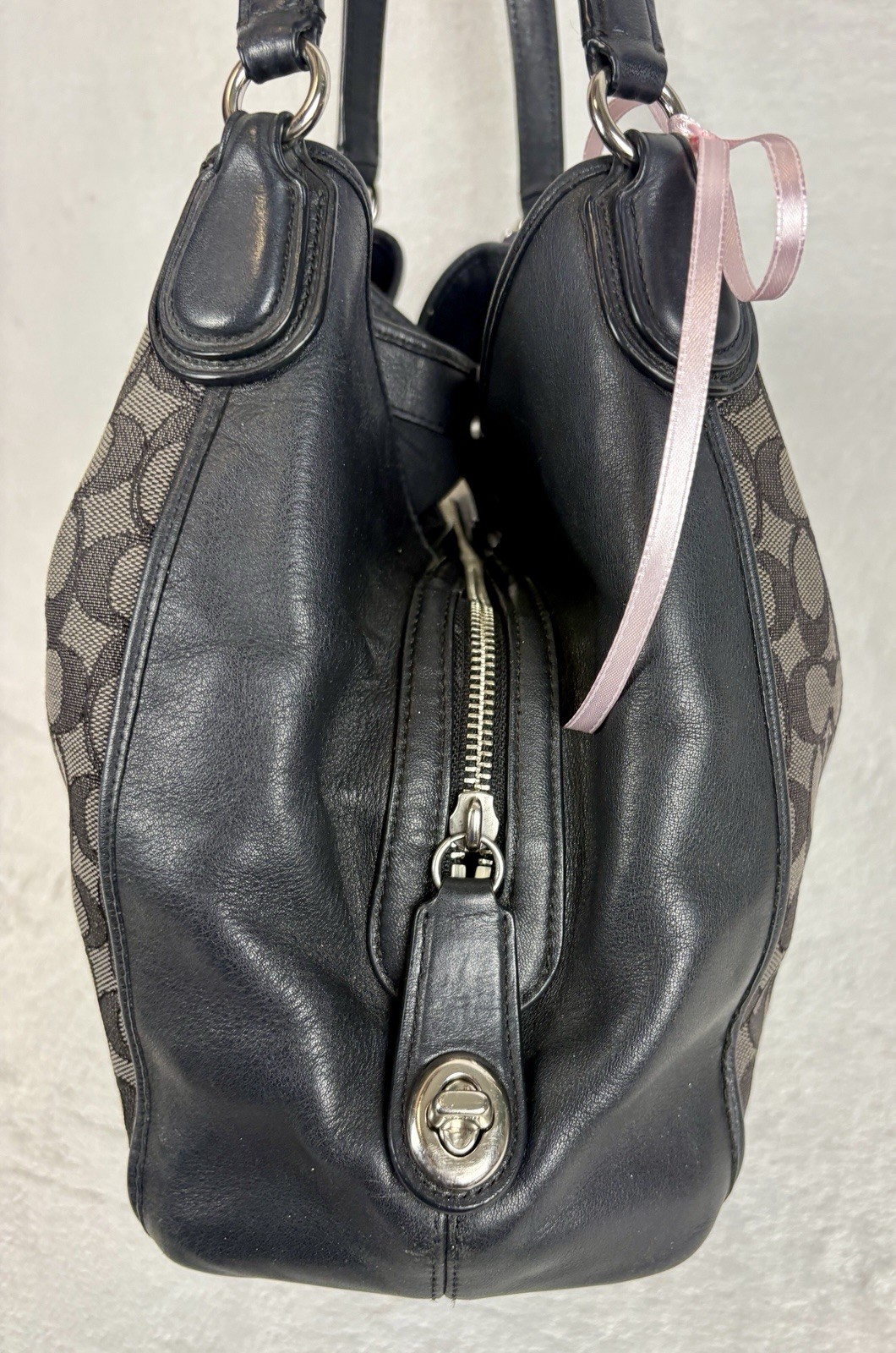 Coach Edie 31 In Signature Jacquard And Black Leather Trim With Charm