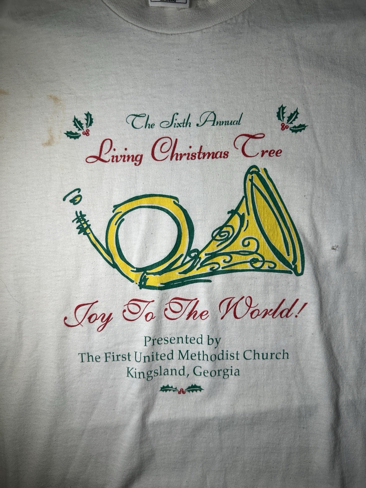 Vintage 1997 Living Christmas Tree Church T Shirt XL Kingsland GA USA 13