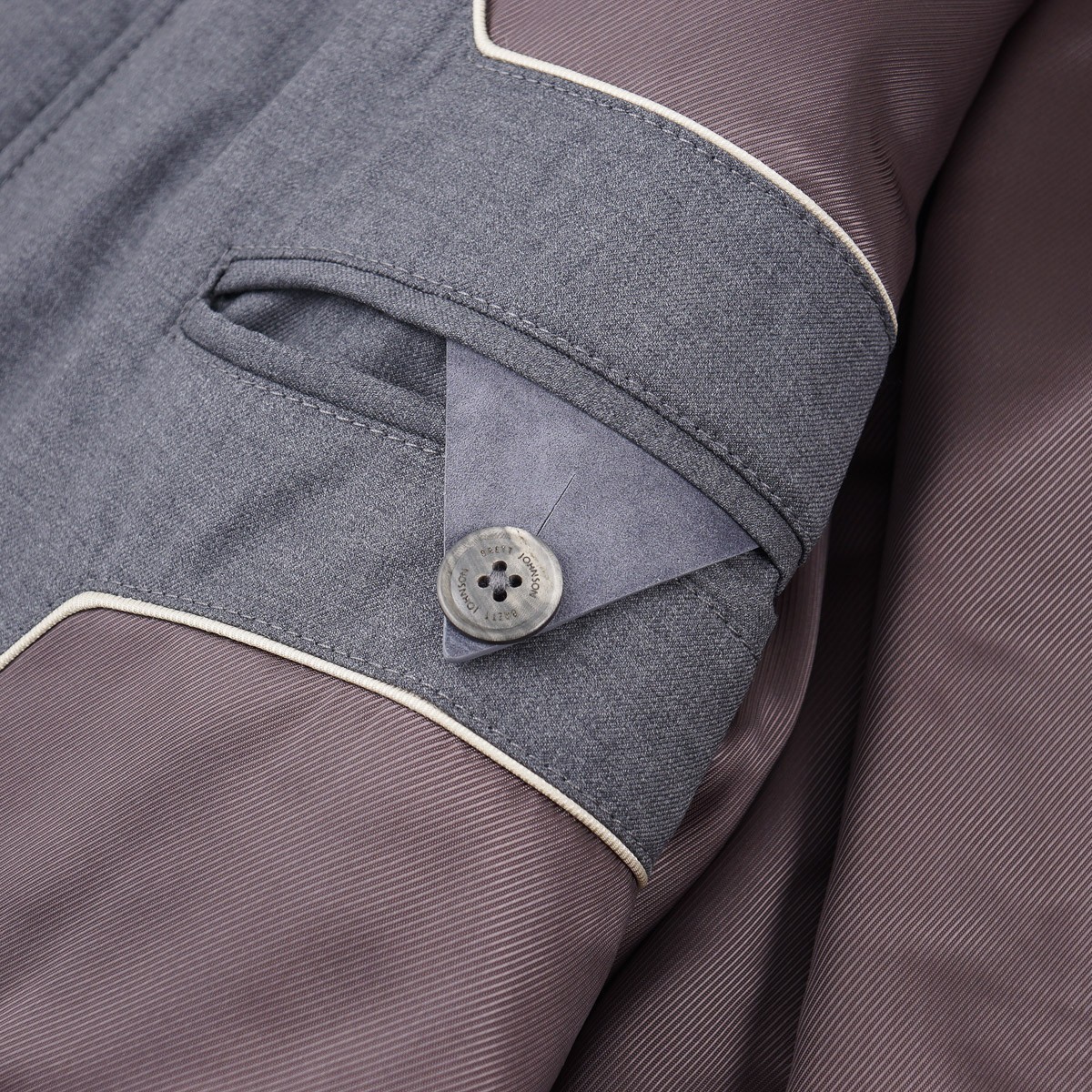 Brett Johnson ‘Lugano’ Mid Gray Padded Wool Field Jacket L (Eu 52) NWT