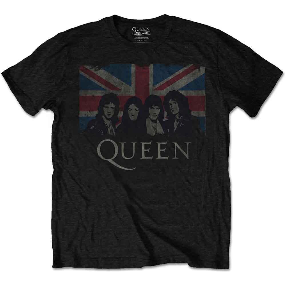 Freddie Mercury QUEEN Official T-Shirt MUSIC Union Jack Music Black Size XL