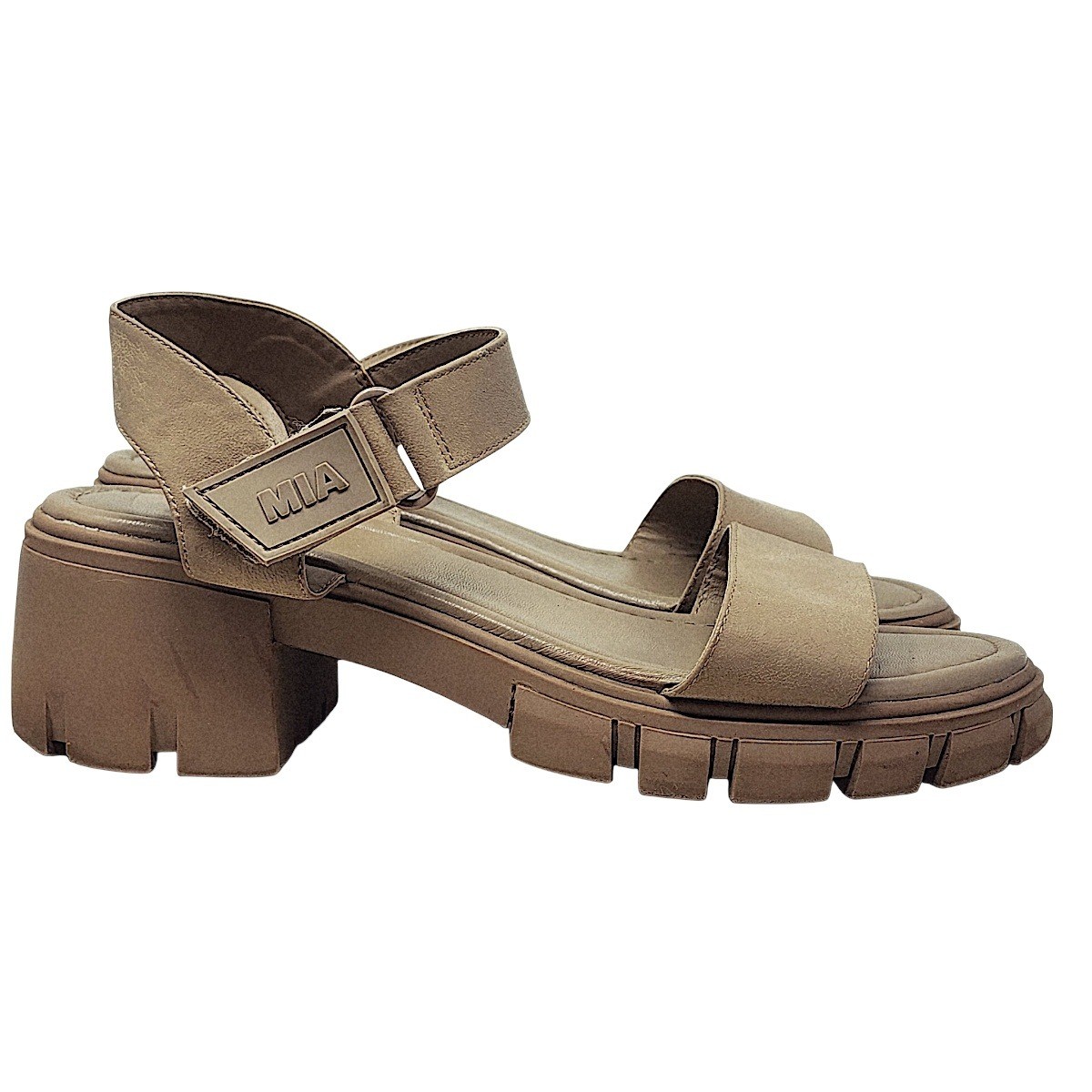 MIA Sandals 10 Wom Skyler Taupe Chunky Lug Sole Platform Block Heel Y2K Festival