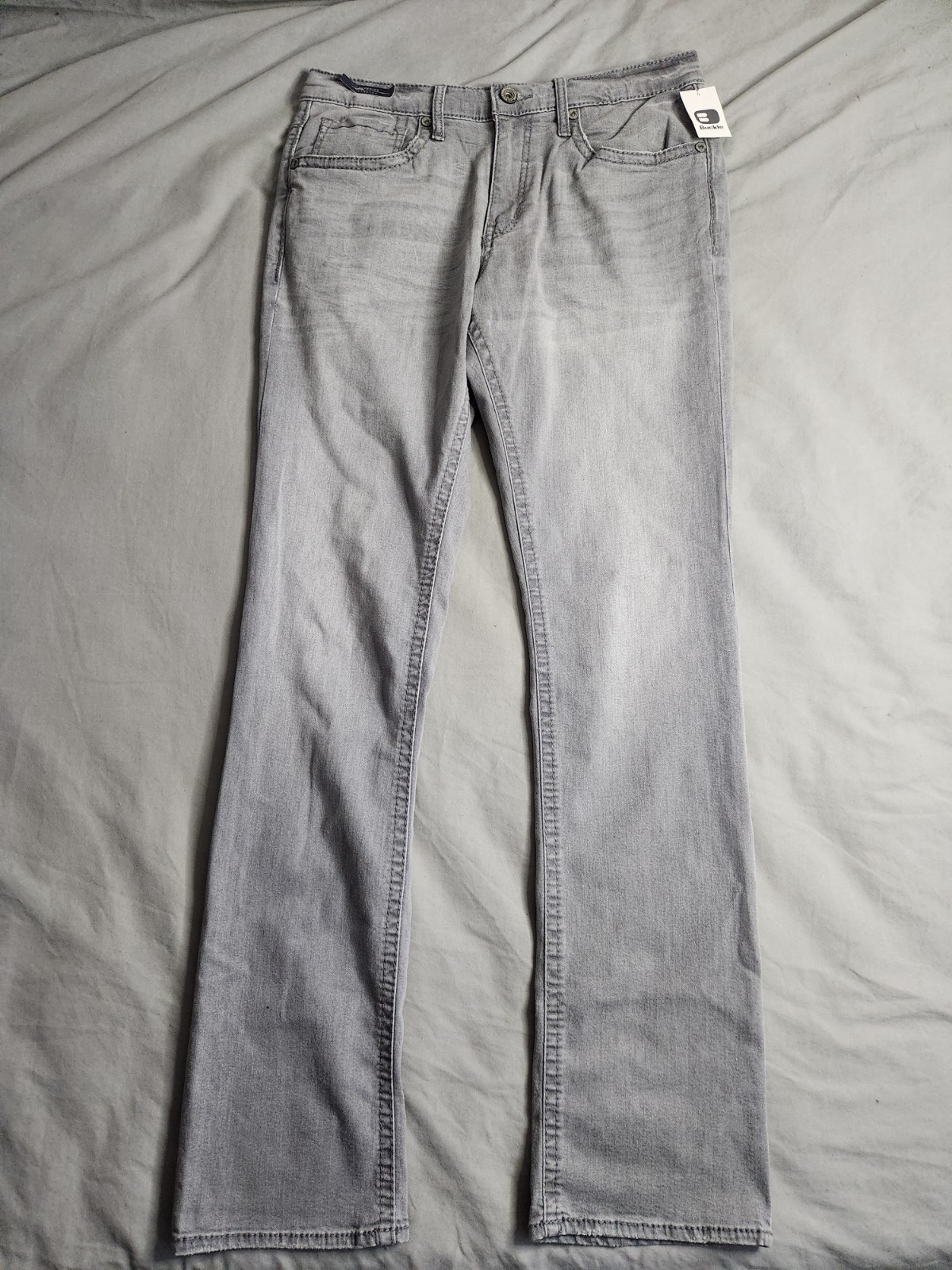 BKE Buckle Jake Straight Jeans Mens Size 32×34 Light Gray Mid Rise Casual NWT