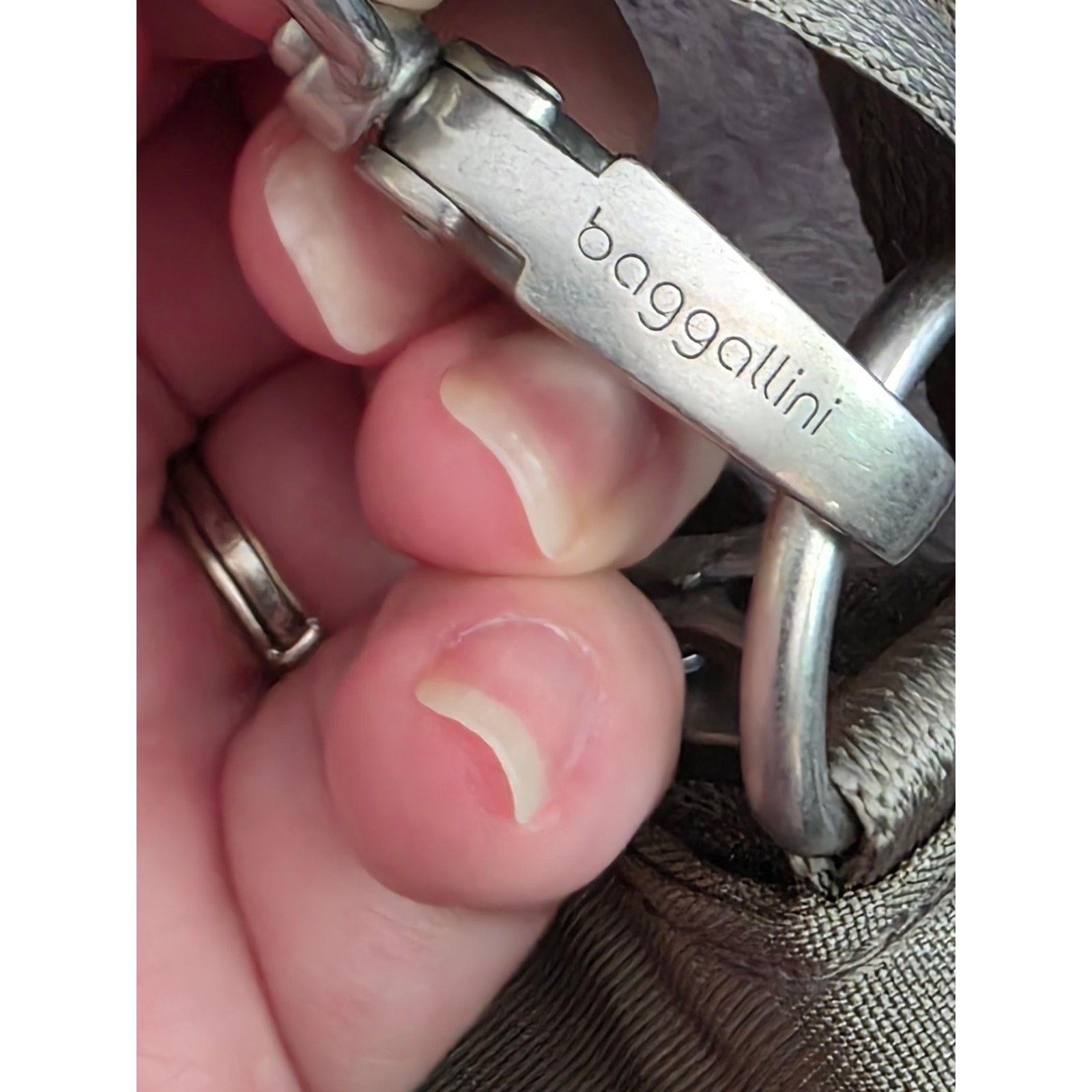 Baggallini Mini Tote Crossbody Bag Gray Travel Purse Lightweight Nylon Rare Find