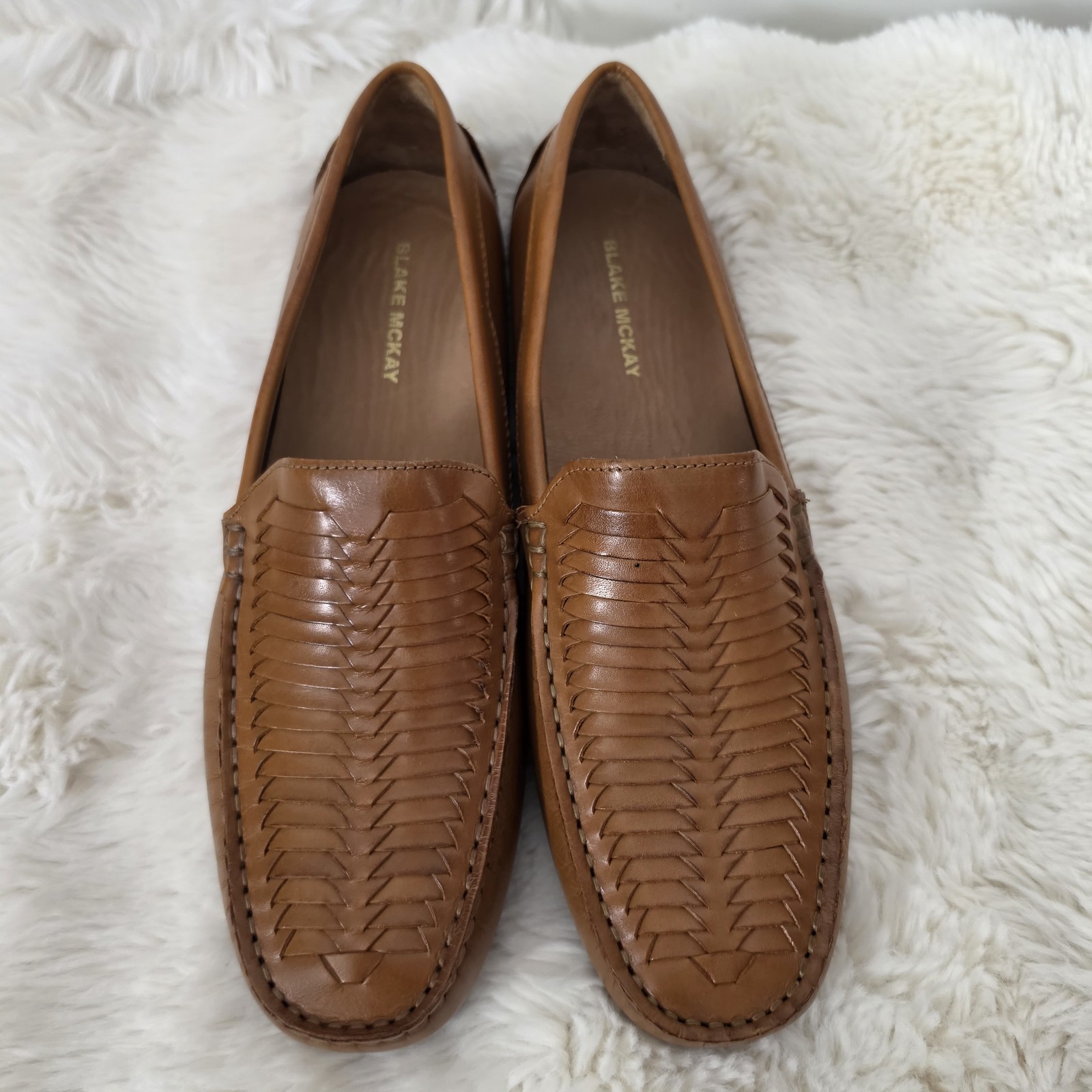 Blake Mckay Tucson Shoes Men’s 8 M Brown Leather Slip On Moccasin Driving Loafer