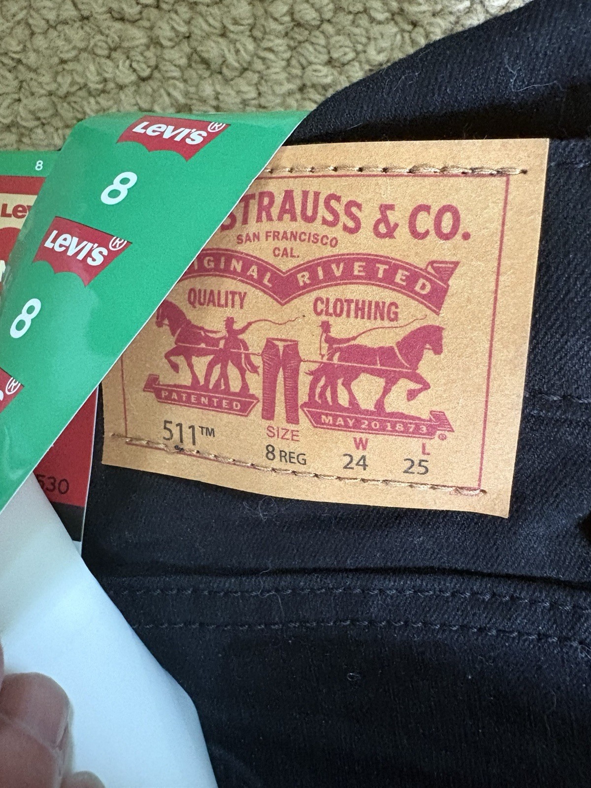 ​Levi’s 511 Youth Boys Slim Flex Stretch Jeans Black Size 6 Reg NWT