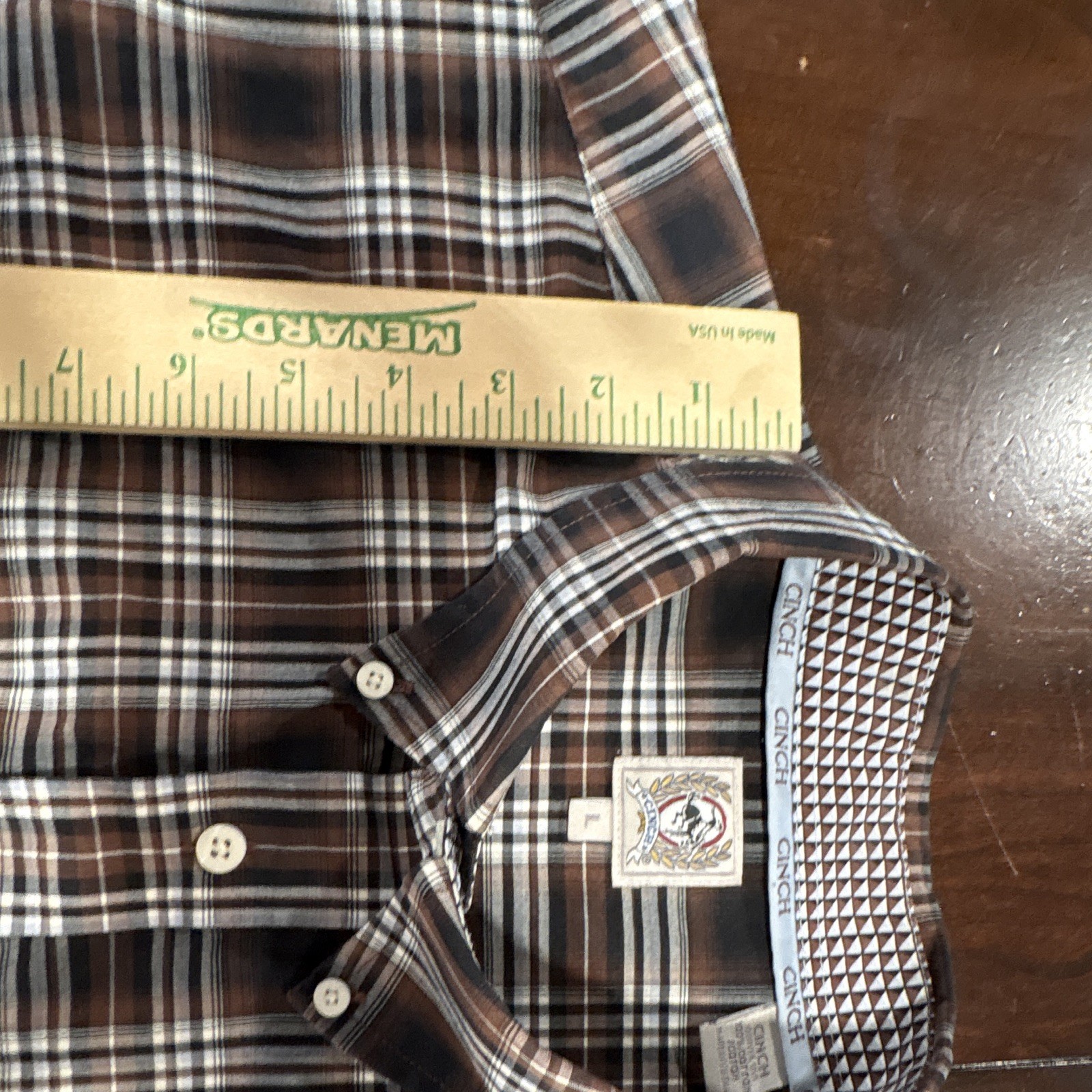 (3)Cinch Men’s L Plaid Button-Down Collared Button-Up Shirt