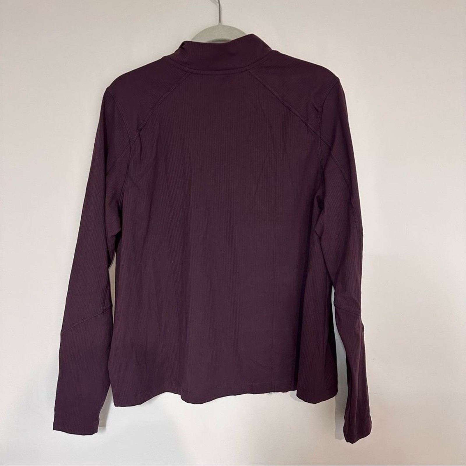 Mondetta Ribbed Quarter Zip Pullover Top Plum Purple Size XXL Athletic Stretch
