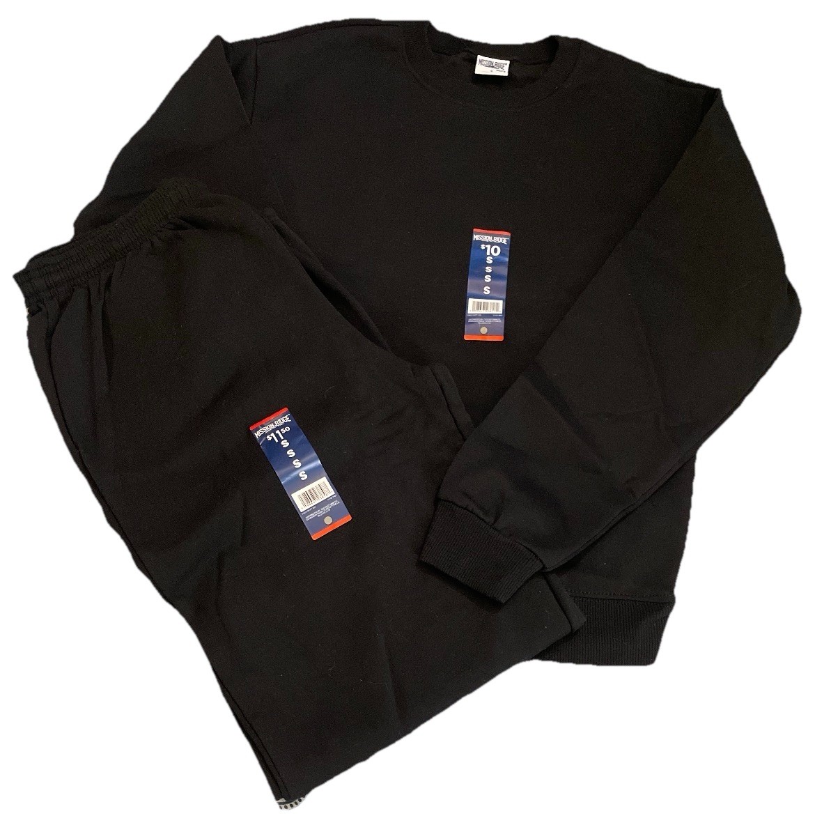NWT Mission Ridge Black Fleece Sweatshirt & Joggers Set – Size Small – 2 Piece