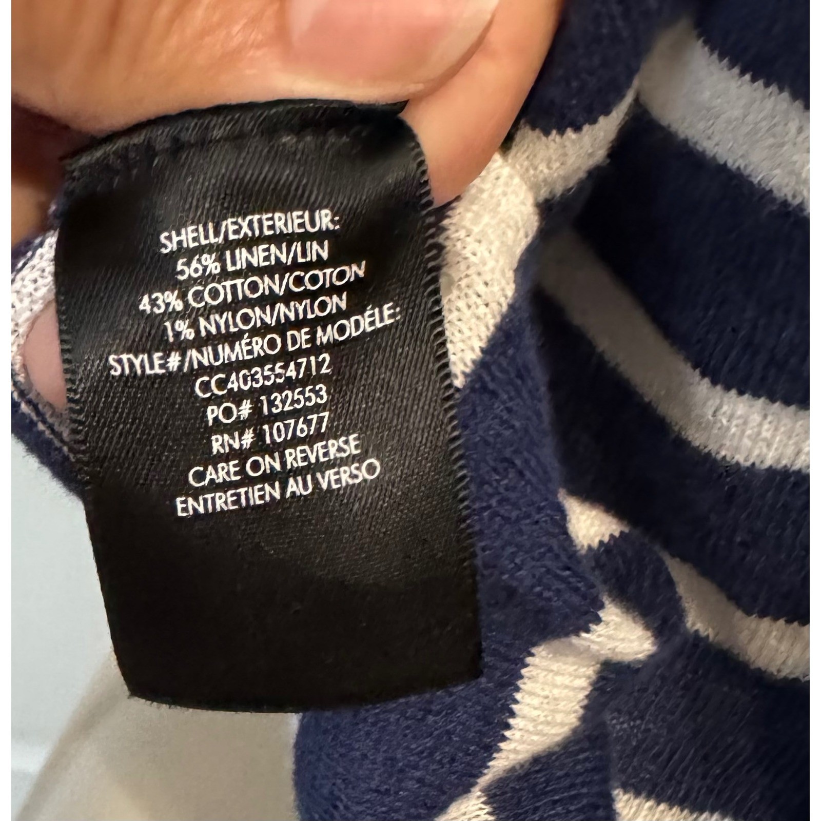 Alice + Olivia Navy Bernetta White Blue Stripe Linen Cotton Crop Sweater Small