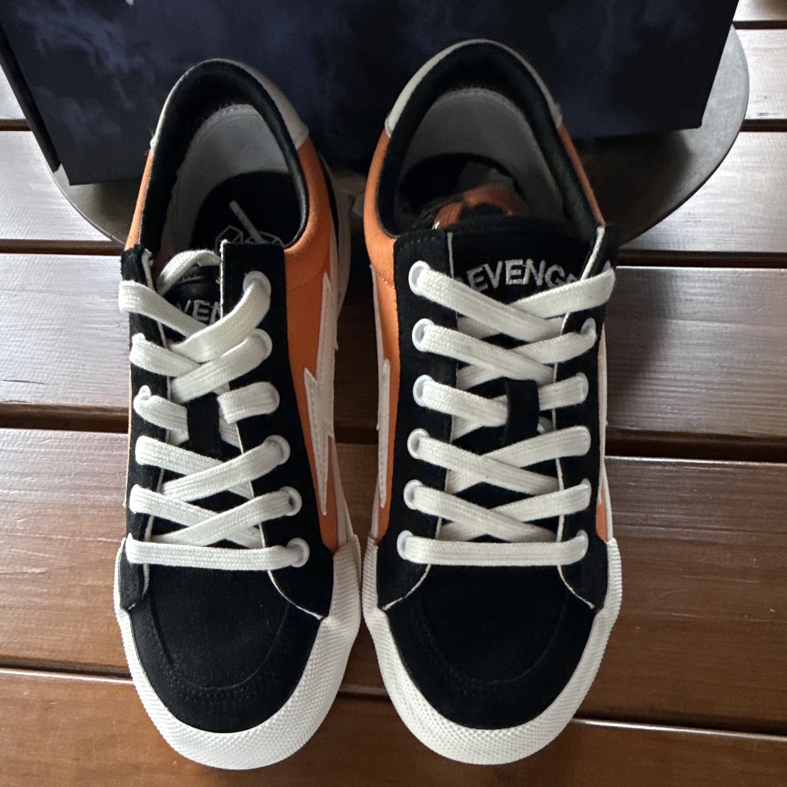 Revenge x Storm Vol.2 Orange Black White Colorblock Canvas Lace-Up Sneakers 5