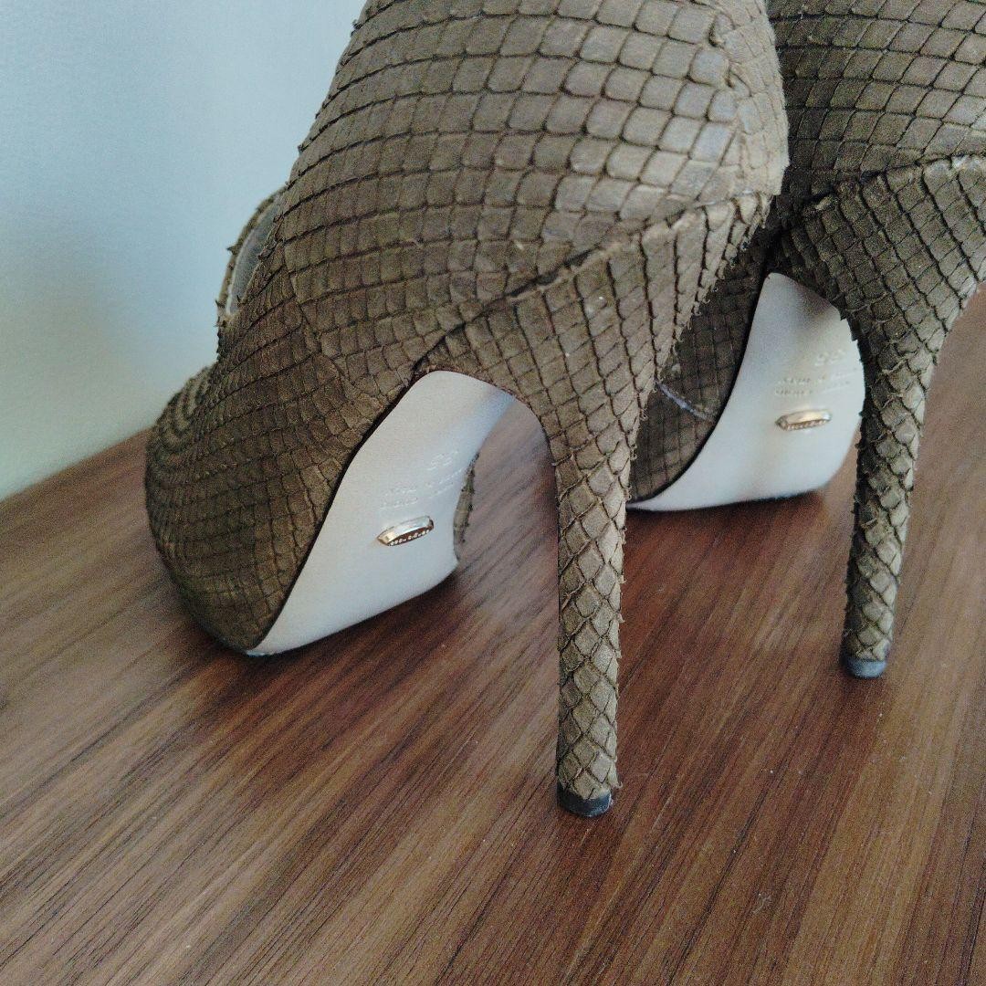 Sergio Rossi Pumps Leather Brown Khaki Women’s Heel Size EU35/US5