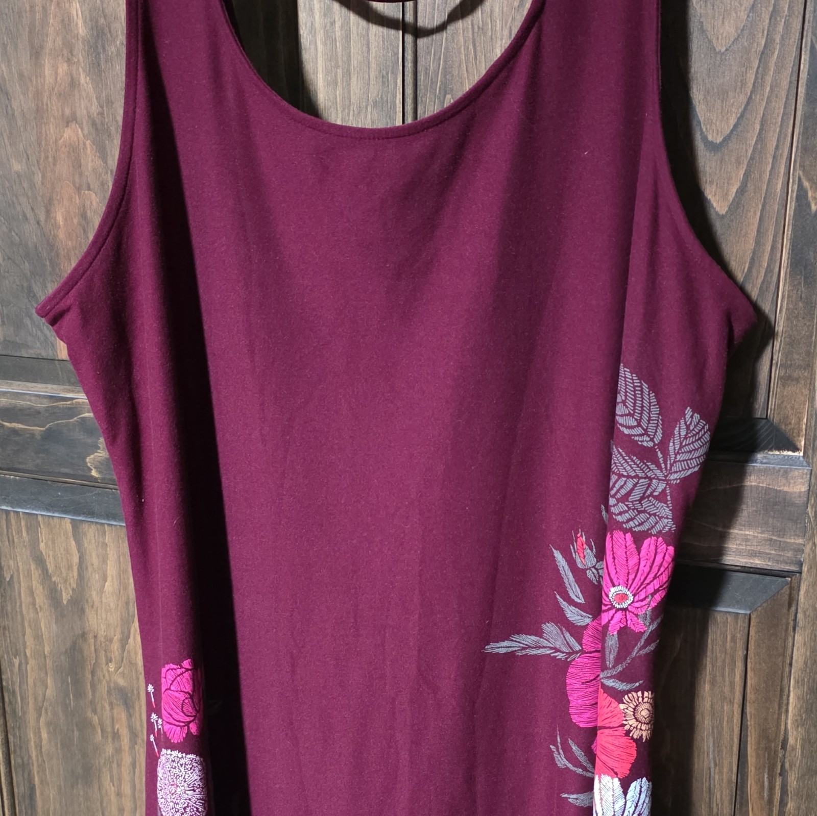 MUDD brand Burgundy Floral Sleeveless Scoop Neck Tank Top Juniors XXL