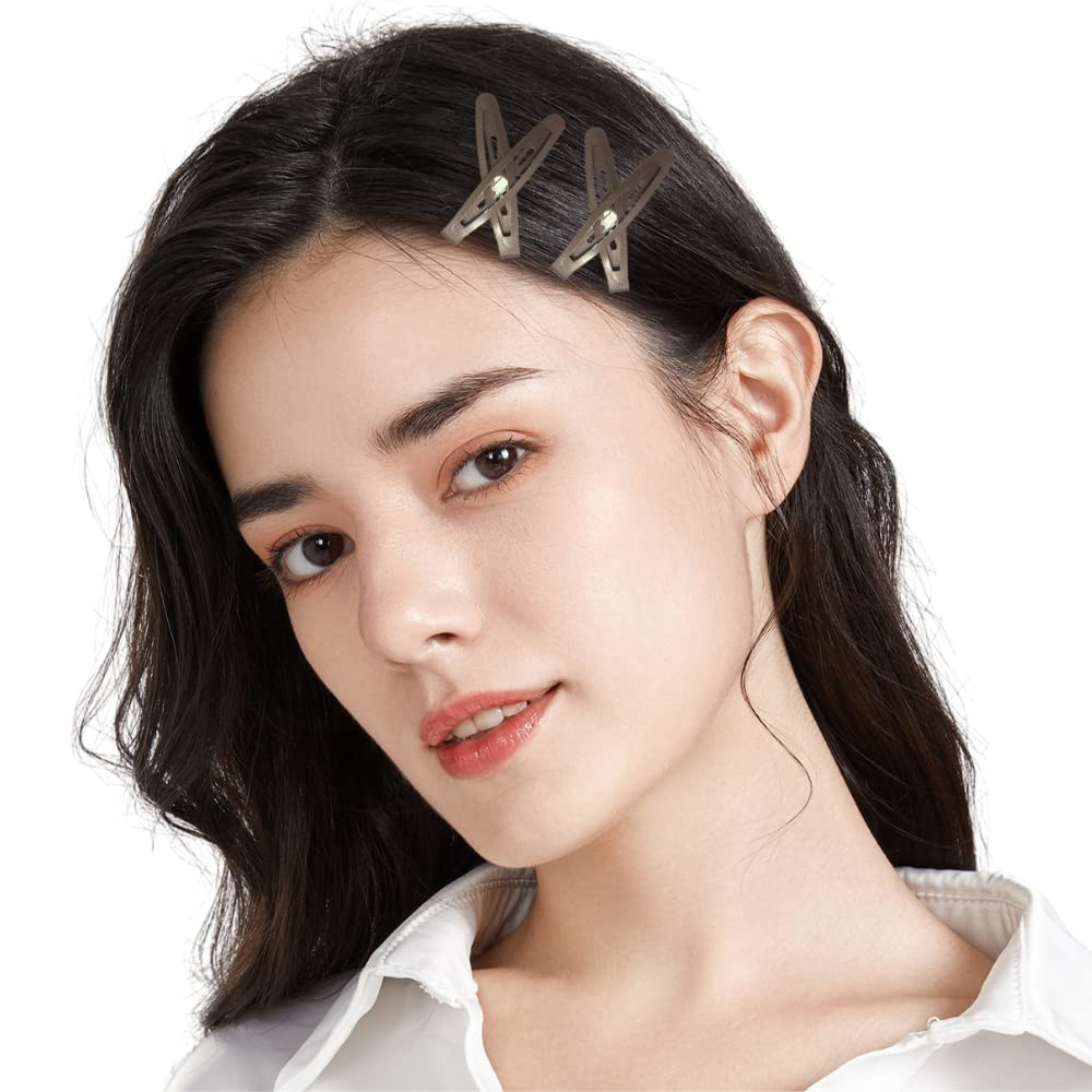 Dofash 12Pcs 6CM/2.36IN Metal Slim Snap Hair Clips Long Hair Barrettes Hair Acce