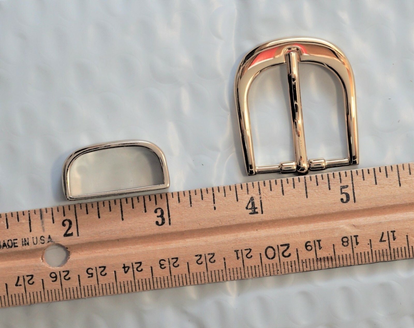 1 inch(25mm)BUCKLE+KEEPER SET(#211g) GOLD COLOR BONUS RIVETS USA.