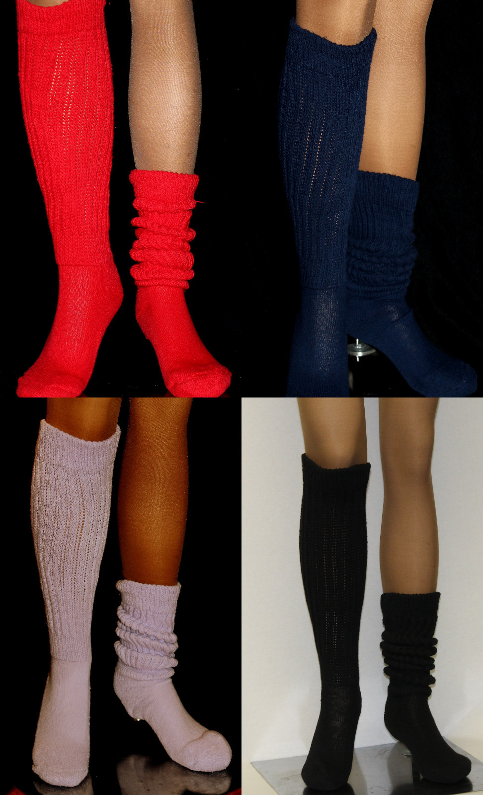 Slouch to Knee Socks Scrunch Hooters Uniform women Soccer Halloween Costume
