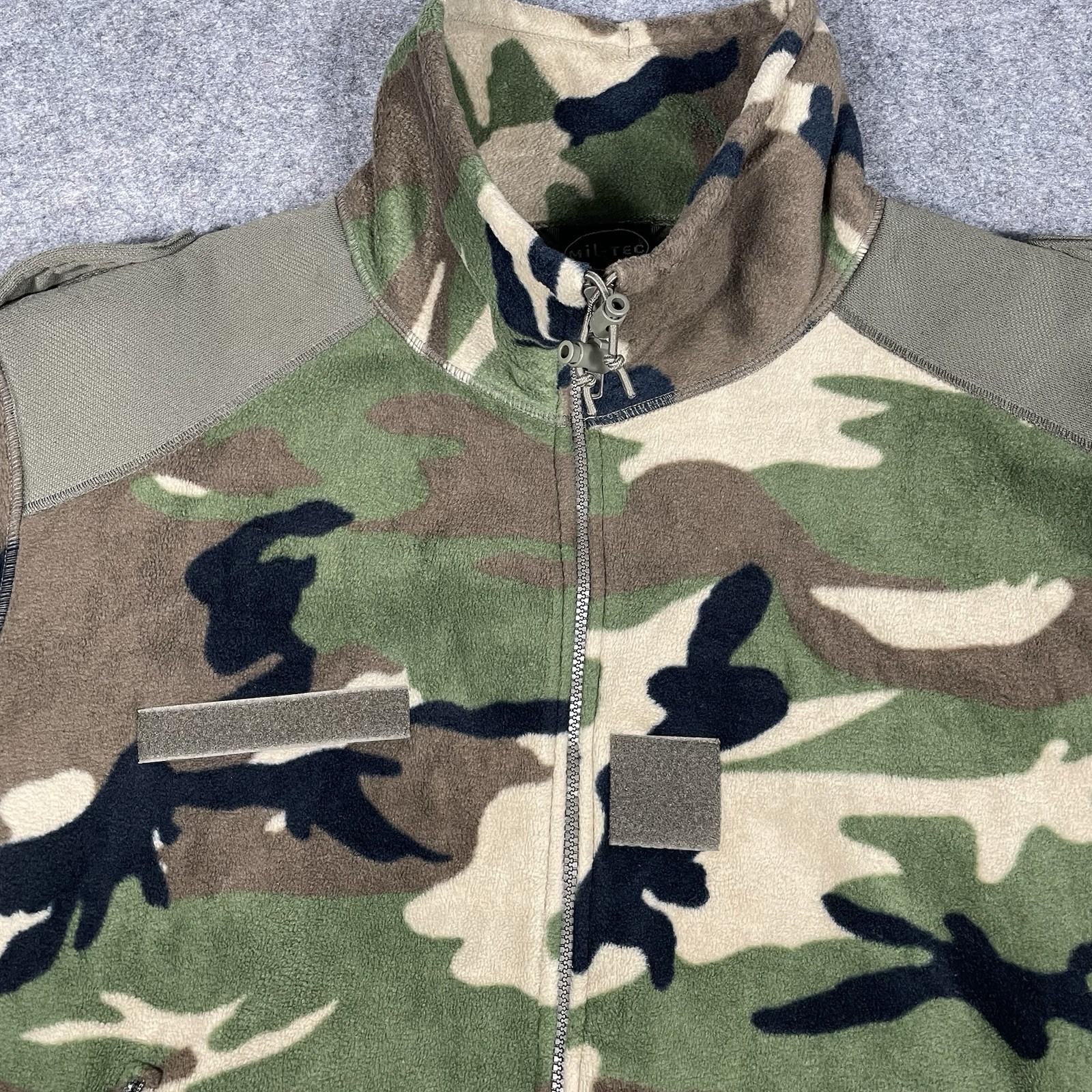Mil-Tec By Strum Fleece Jacket Mens 2XL Camo Military Winter Full Zip Vintage