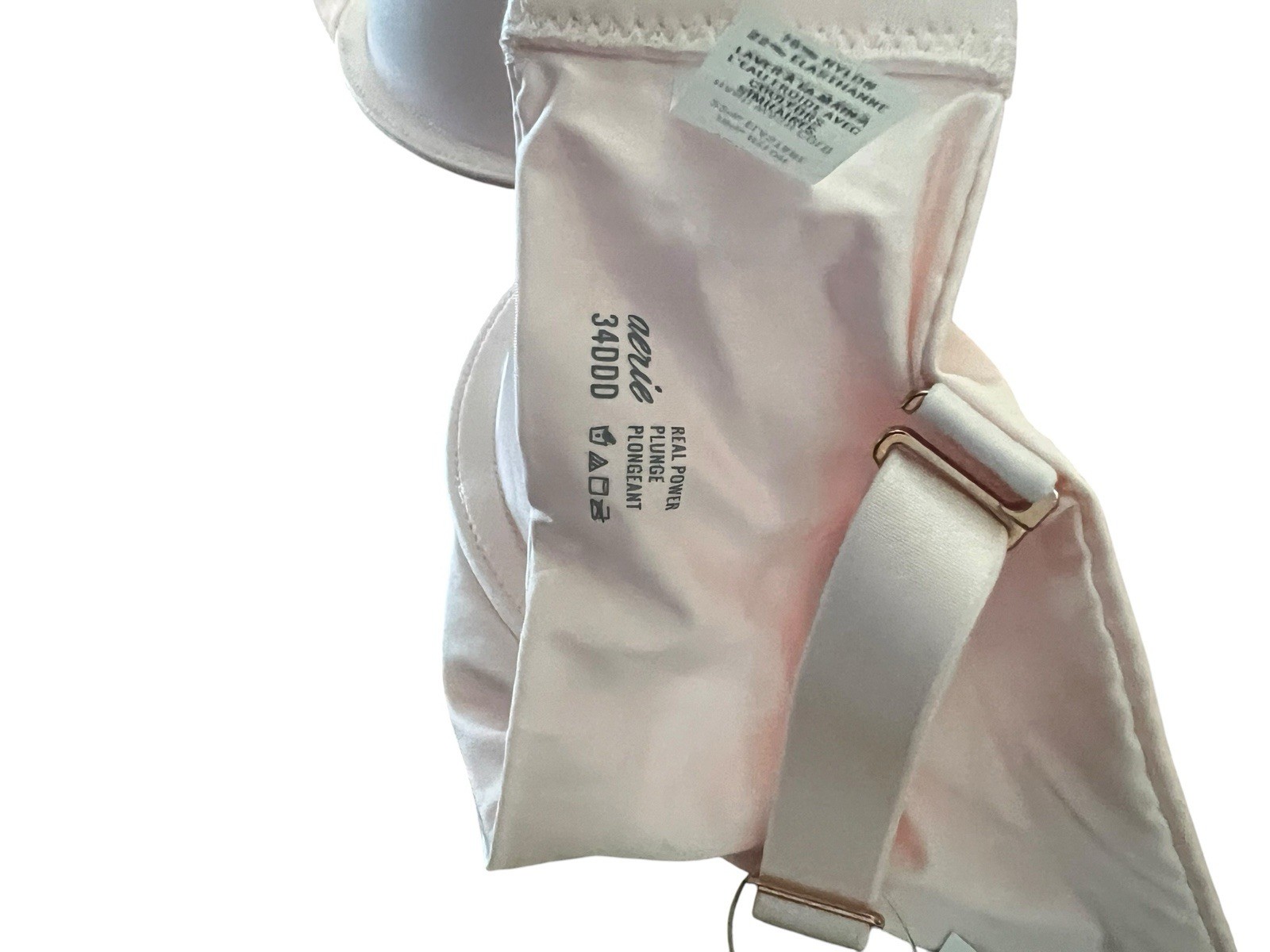 Aerie Pink Solid Plunge Bra 34DDD Adjustable Bra Straps Women’s