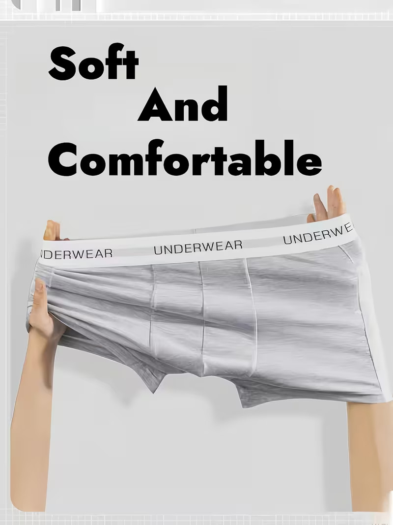 4PK Mens Boxer Briefs Breathable Tagless Underwear Soft Comfort Flex Waistband