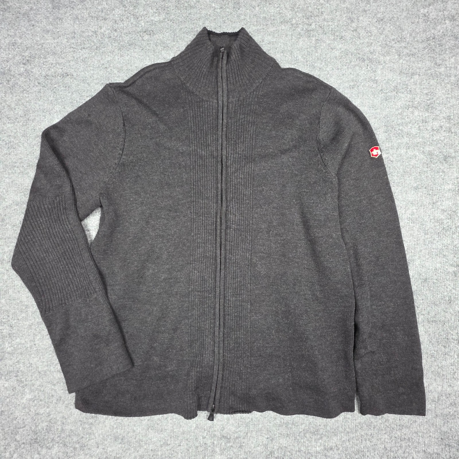 Victorinox Wool Zip Jacket Men’s Large Gray Full Zip Knit Warm