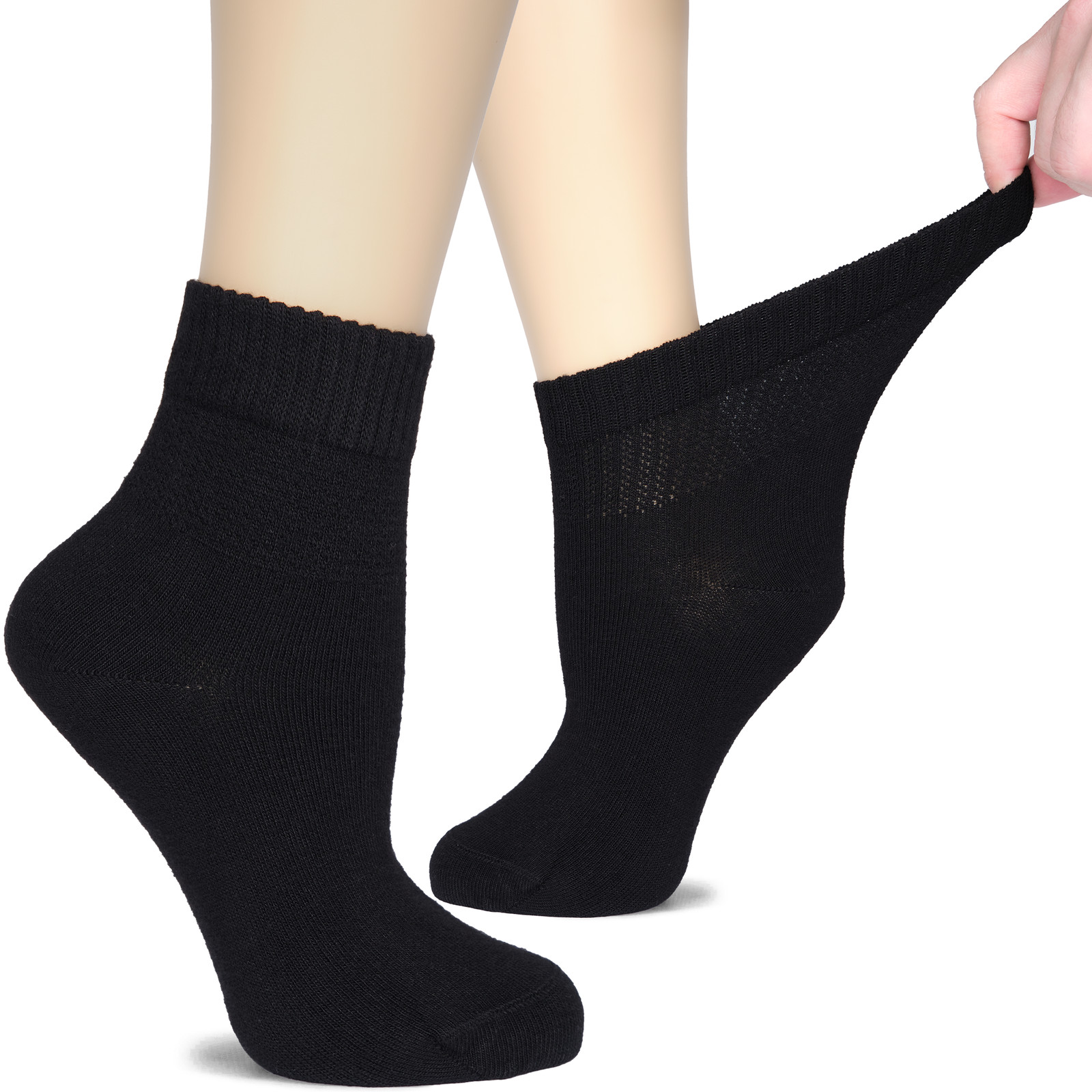 Hugh Ugoli Women’s Ankle Socks For Swollen Legs, 3 or 6 Pairs, Size: 6-9/10-12