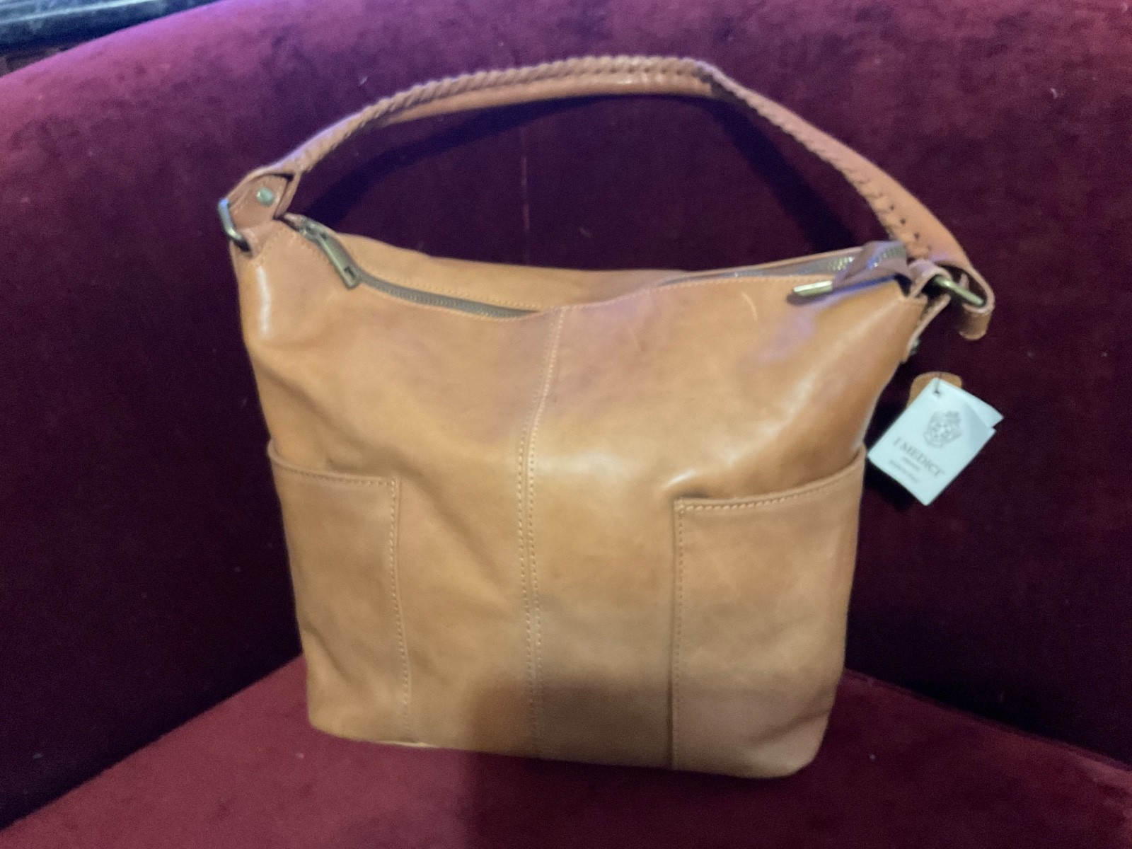 Medici Leather Shoulder Saddle Bag Made In Italy