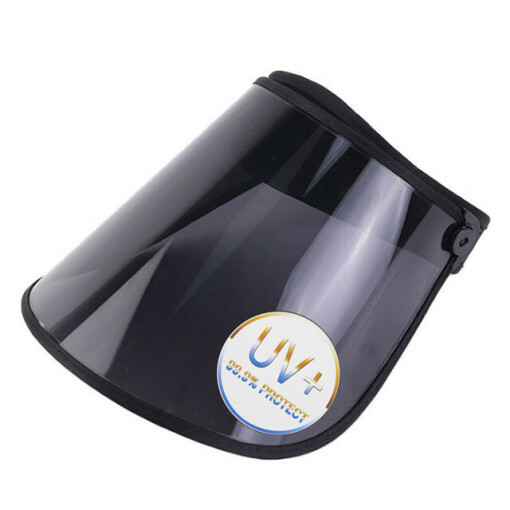99.9% UV Protection Outdoor Beach Prism Strong Sun Visor Cap Clear Face Shield