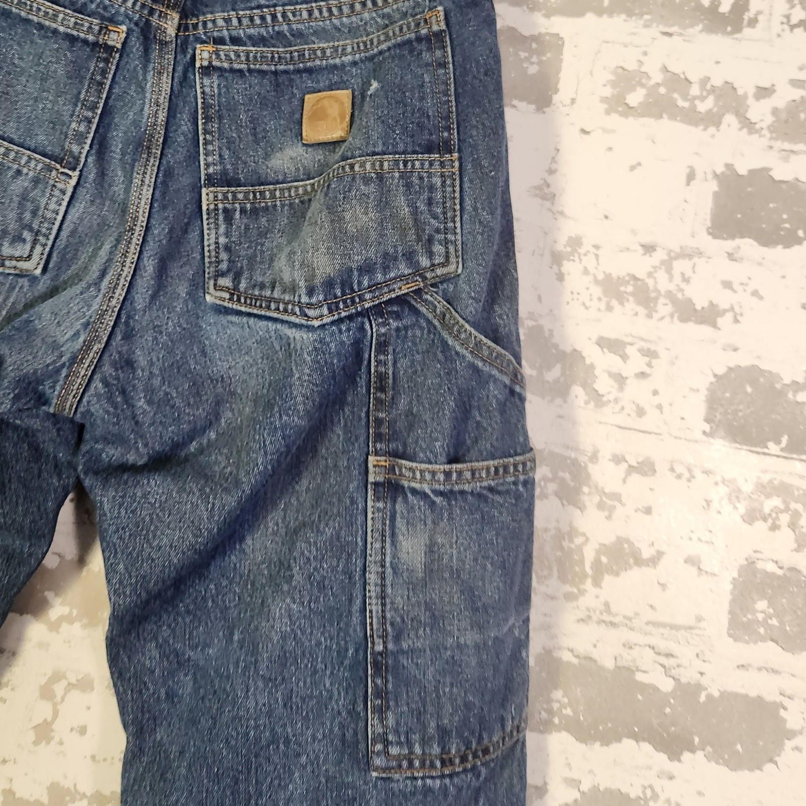 BERNE Mens Carpenter Jeans Size 30×30 Blue Denim Red Flannel Lined Workwear Pant