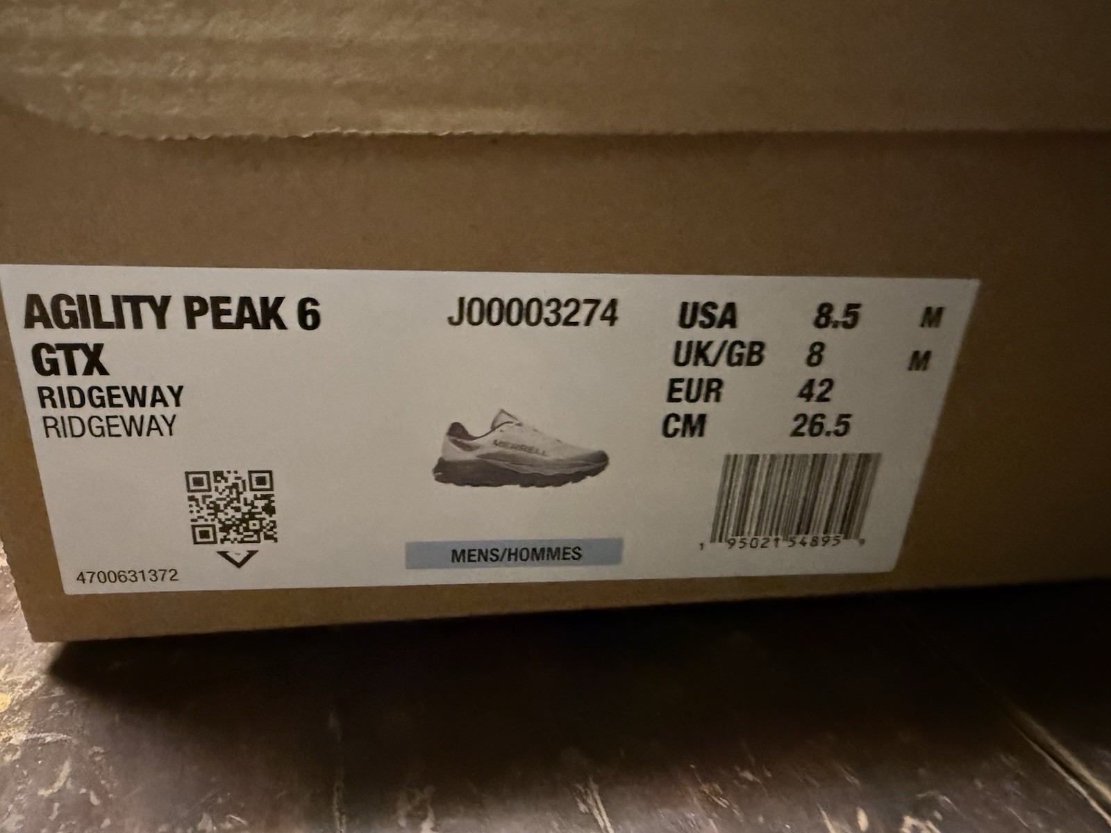 Merrell Agility Peak 6 GTX Men’s Gray Lace-Up Low Top Sneakers J00003274