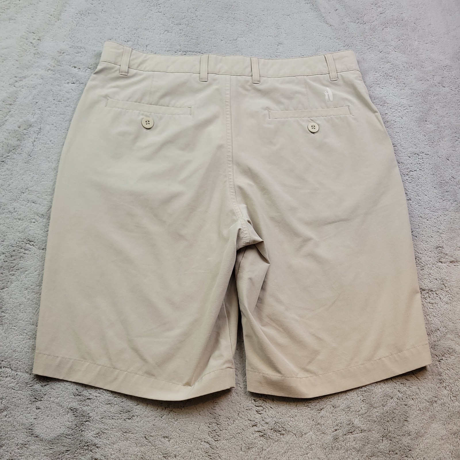 Johnnie O Prep Formance Shorts Mens 32 Beige Chino 9″ Stretch Pockets Wyatt