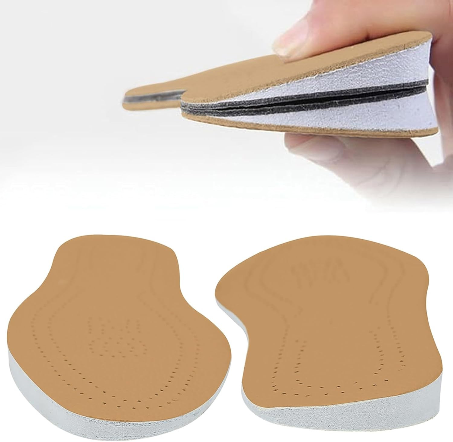 Supination Insoles,O/Xo Leg Orthopedic Corrective Brown Insoles, Foot Alignment