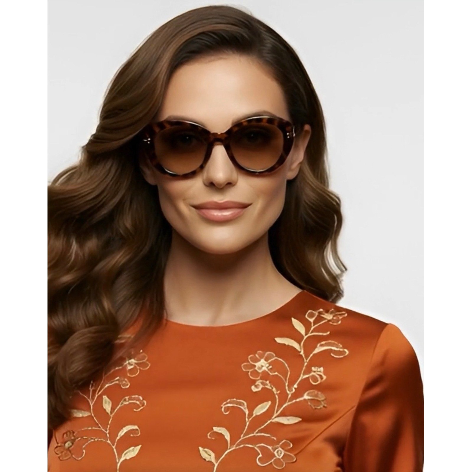 Women Designer Tortoise Sunglasses Brown Gradient Lens Retro Vintage Eyewear New
