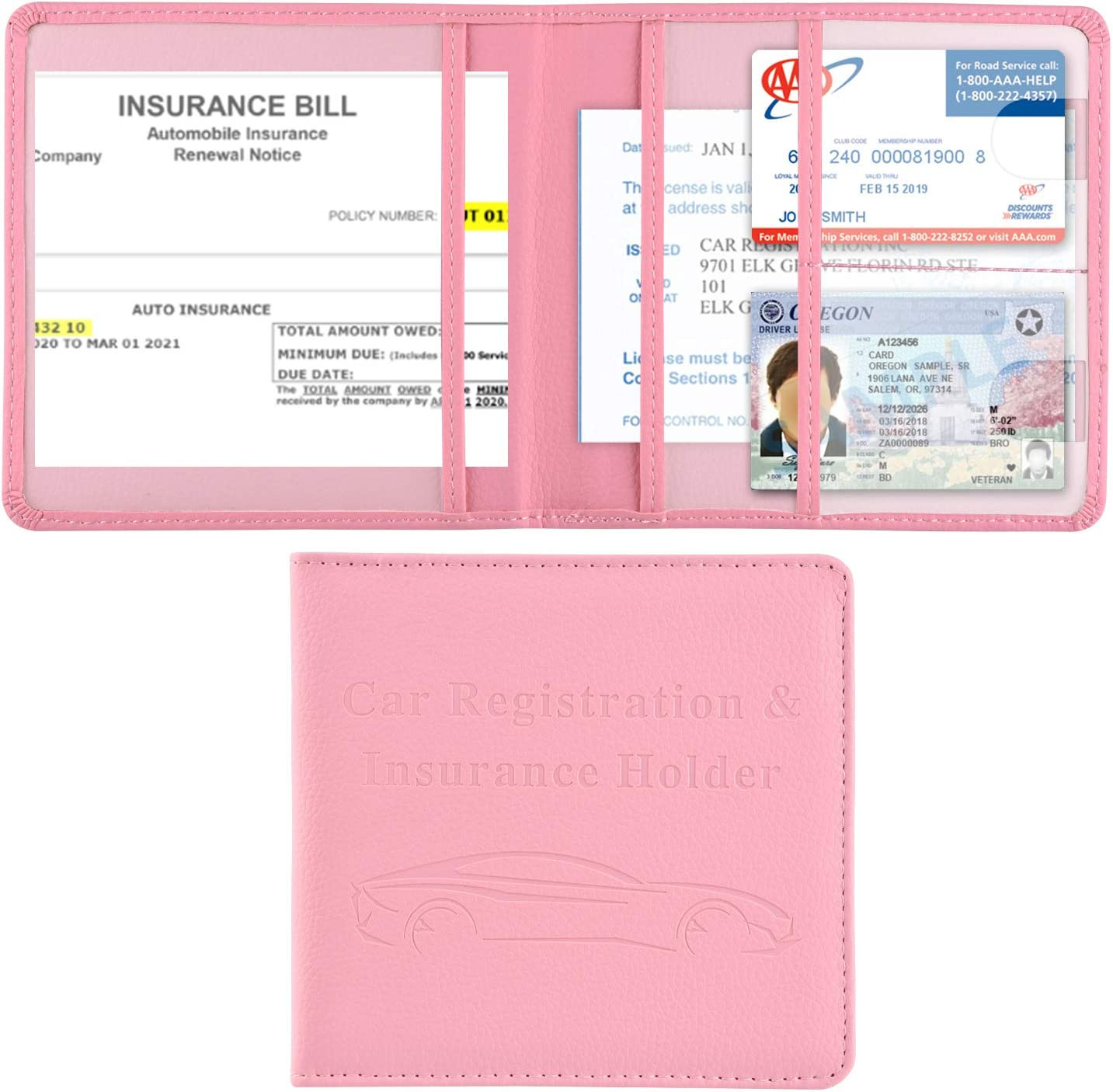 Car Registration and Insurance Holder, Car Accessories Vehicle Glove Box Car Org