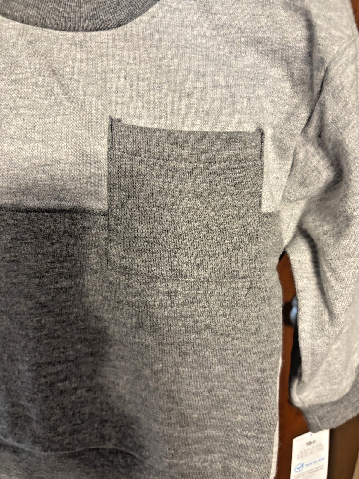 Carters Light & Dark Gray 2 Ps Outfit Size 18M