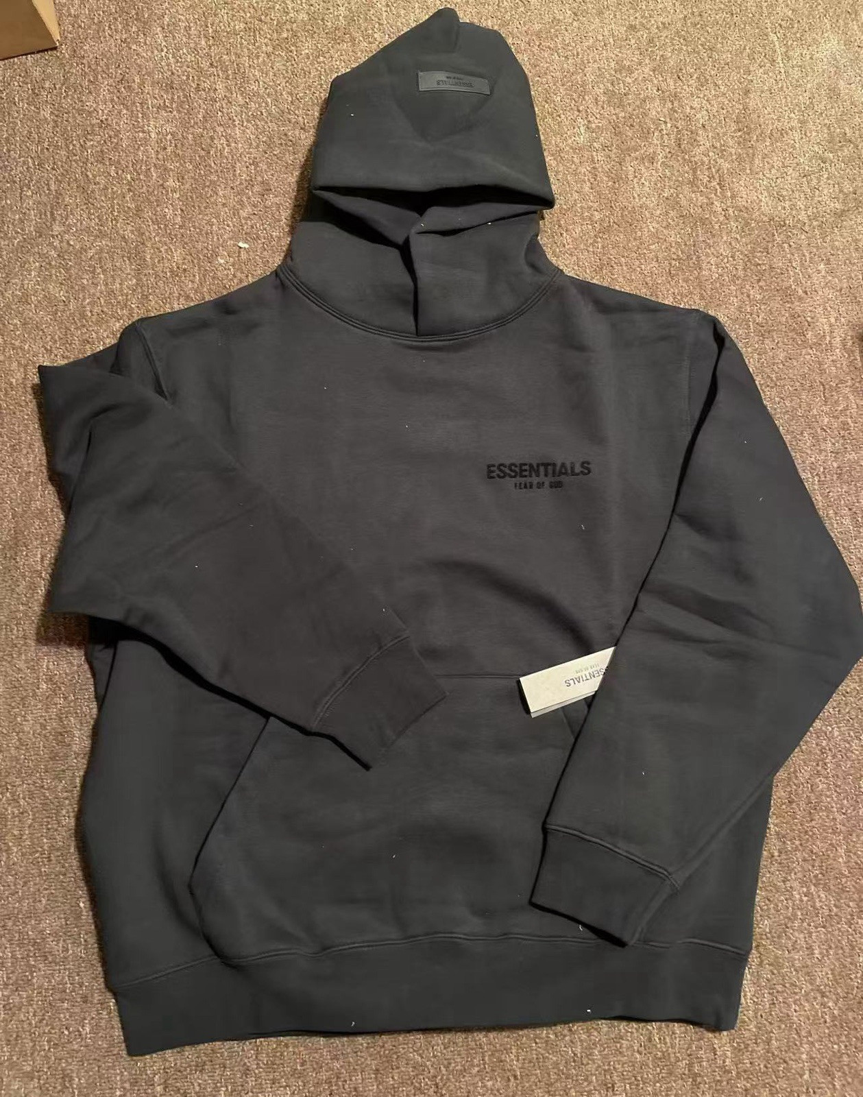 Fear of God Essentials Black Stretch Limo Hoodie Size M