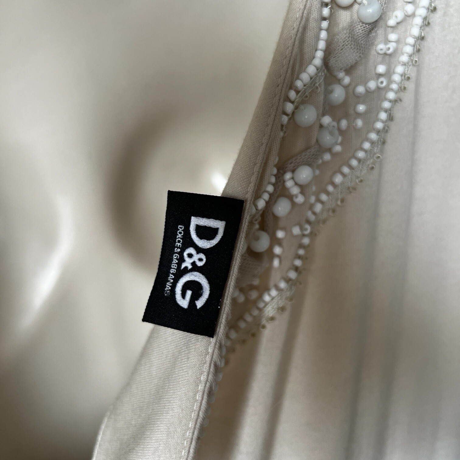 Dolce & Gabbana Vintage One-Shoulder Beaded Feather Top (IT42)