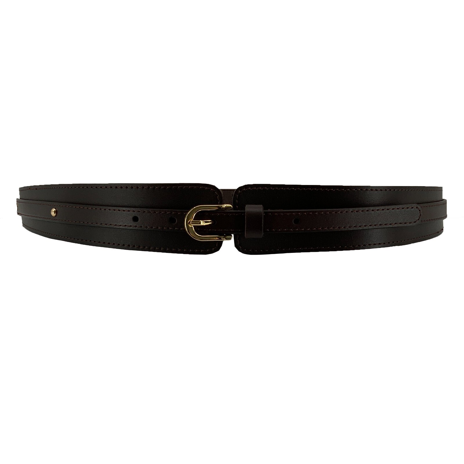 Women Stretch Skinny Elastic Boho Classic Flexible size Full Grain Leather Belt