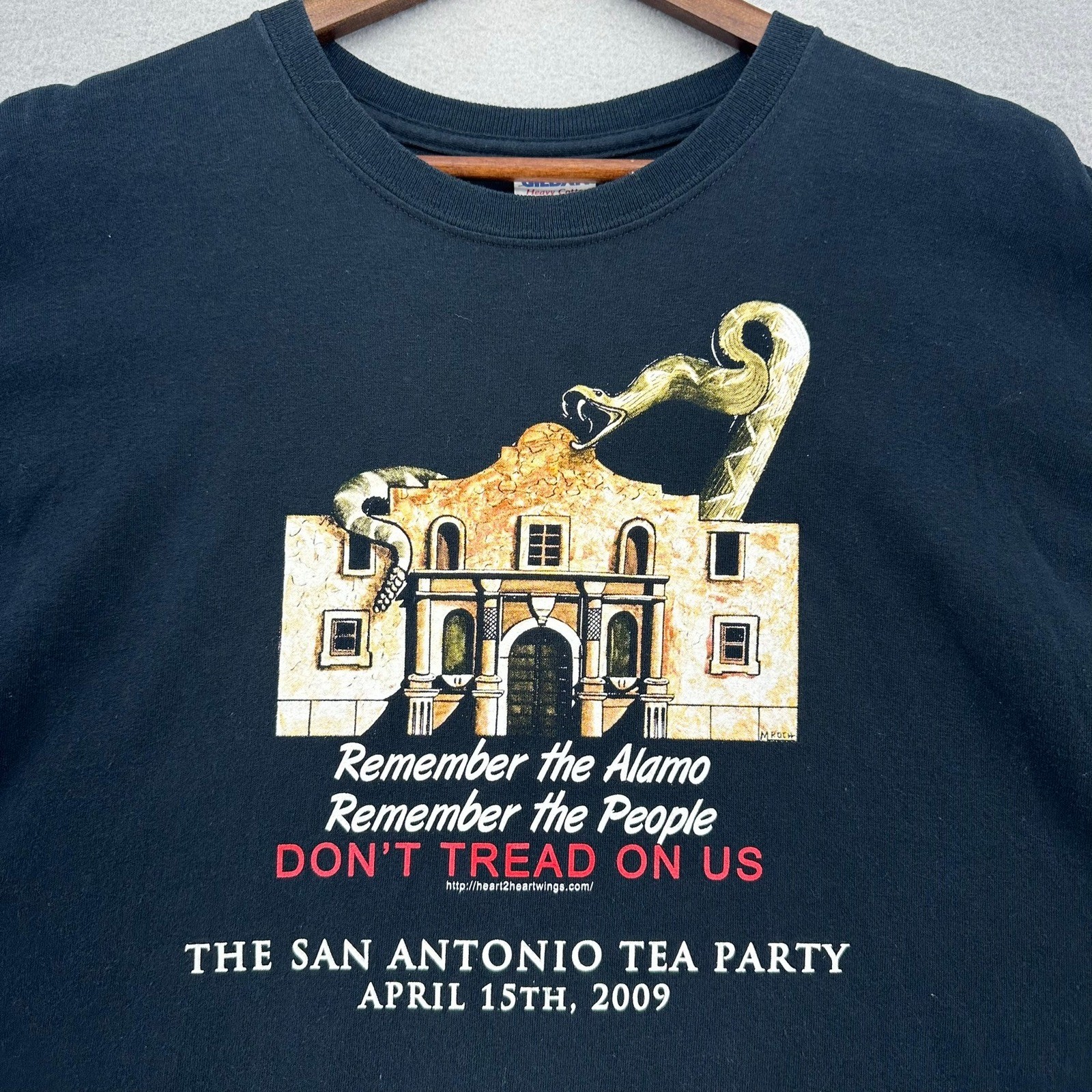 2009 Alamo San Antonio Tea Party Black T-Shirt L Y2K Don’t Tread On Us Y2K 2000s
