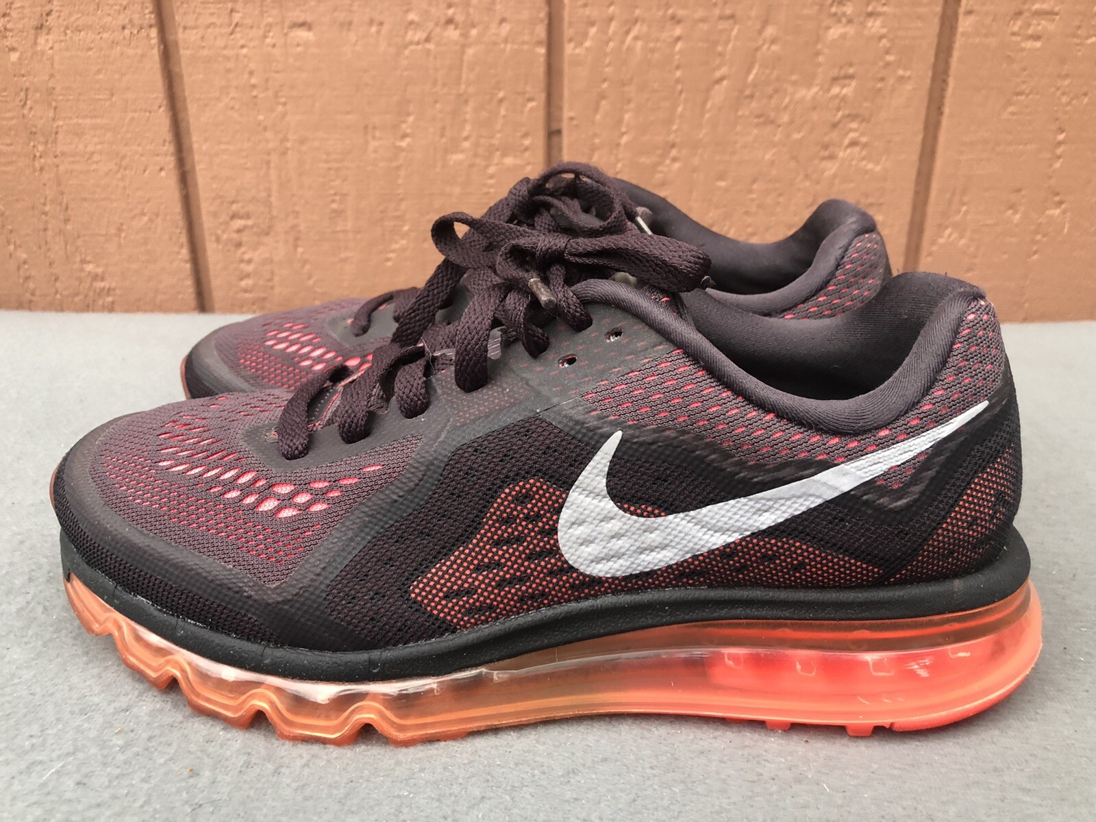 EUC Nike Air Max 2014 Women US 9 Volt Orange Running Training Shoe 621078-200 C4