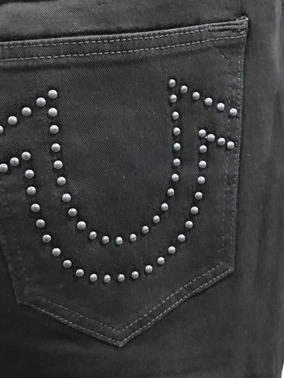 True Religion Geno Single Needle Stud Slim Jeans Men’s Size 36xL32 Black $164